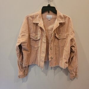 Corduroy cropped button down jacket. Women's xs